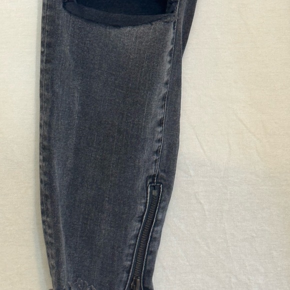 B-211 One X One Teaspoon Black Distressed High Waist Skinny Jeans Size‎ 28 - Picture 3 of 15